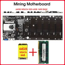 BTC-T37 carte mère minière 8 GPU Bitcoin Crypto L'etherum L'exploitation Minière avec 64 GO MSATA SSD DDR3 4 GO 1600MHZ RAM ENSEMBLE=