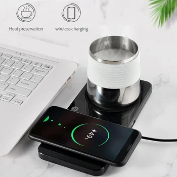 2 In 1 Multifunctional Heating Mug Cup Warmer Electric Wireless Phone Charging Pad For Home Kitchen Office Coffee Coaster Heater
2 In 1 Multifunctional Heating Mug Cup Warmer Electric Wireless Phone Charging Pad For Home Kitchen Office Coffee Coaster Heater