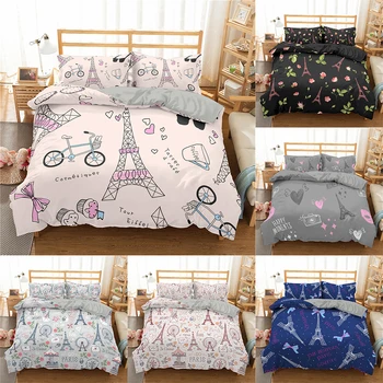 Homesky France Paris Tower Bedding Set Printed Flower Duvet Cover Bed Linen King Queen Size Bed Set Home Textiles bedclothes
Homesky France Paris Tower Bedding Set Printed Flower Duvet Cover Bed Linen King Queen Size Bed Set Home Textiles bedclothes