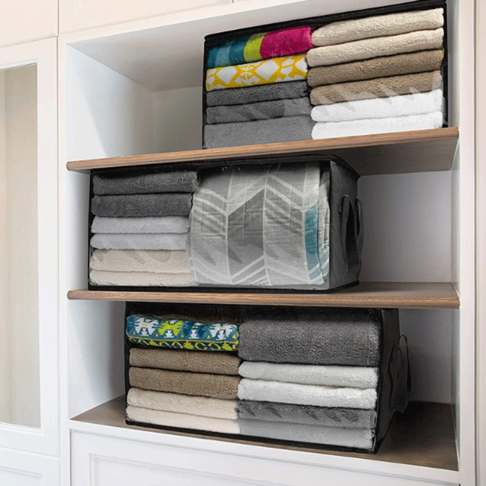 1/3pcs Wardrobe Organizer With Handles 3 Compartments Zippered Folding Storage Box Non Woven Fabric Quilt Storage Box
1/3pcs Wardrobe Organizer With Handles 3 Compartments Zippered Folding Storage Box Non Woven Fabric Quilt Storage Box