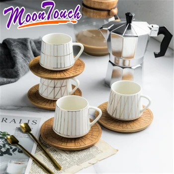 Nordic grid 80ml creative ceramic coffee cup line stripe control with bamboo saucer mini espresso coffee cup to send spoon
Nordic grid 80ml creative ceramic coffee cup line stripe control with bamboo saucer mini espresso coffee cup to send spoon