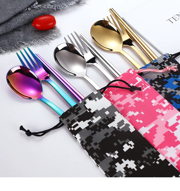 Tableware Portable Stainless Steel Cutlery Set Korean Spoon Fork Chopsticks Kitchen Dinnerware Adult School Travel Tableware Set
Tableware Portable Stainless Steel Cutlery Set Korean Spoon Fork Chopsticks Kitchen Dinnerware Adult School Travel Tableware Set