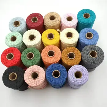 colorful 2mm X 100 meter 3-strand twisted cotton string rope for macrame craft artisan project
colorful 2mm X 100 meter 3-strand twisted cotton string rope for macrame craft artisan project