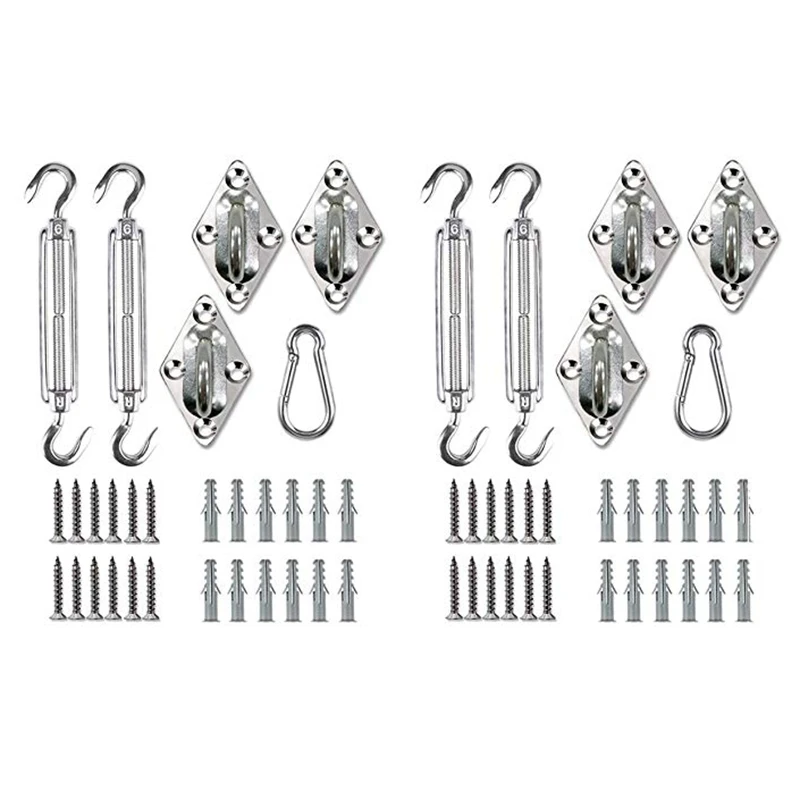 2 Bags Anti-Rust Stainless Steel Shade Sail Hardware Kit for Triple-cornered Sun Shade Sail Installation
2 Bags Anti-Rust Stainless Steel Shade Sail Hardware Kit for Triple-cornered Sun Shade Sail Installation