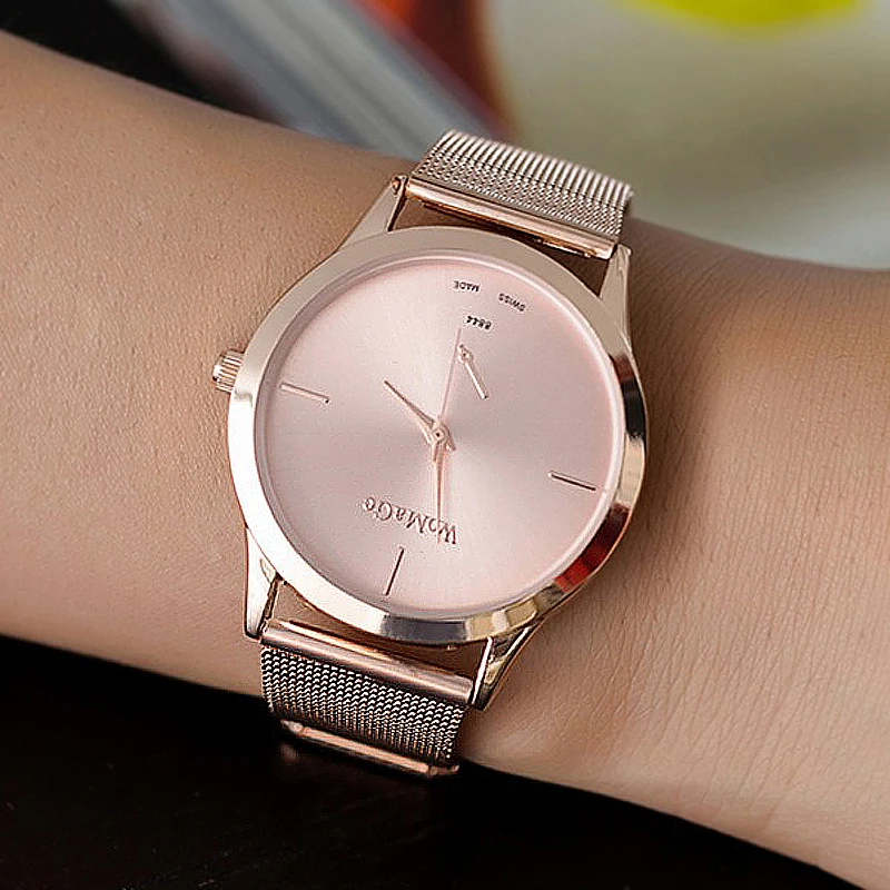 

Womage Brand Watches Women Rose Gold Ladies Wristwatch Fashion Simple Quartz Watch relogio feminino reloj mujer horloges vrouwen