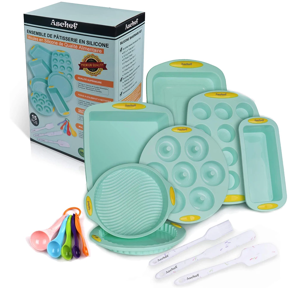 2020 New Cake Silicone Molds set 15 in 1 Kitchen Bakeware DIY Molds Bread Loaf Pan muffin pizza Cookie Baking Baking tools
2020 New Cake Silicone Molds set 15 in 1 Kitchen Bakeware DIY Molds Bread Loaf Pan muffin pizza Cookie Baking Baking tools