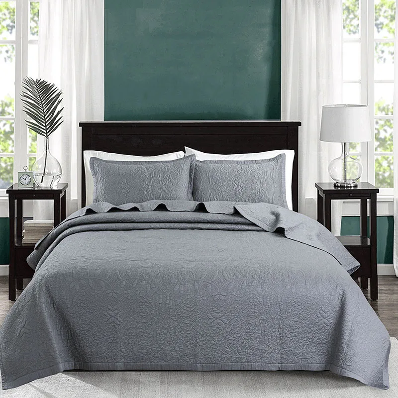 Silky 100s Cotton Luxury Quilt Set Bedspreads for Double Bed 3PCS Quilted Bed Cover Queen Size Solid Blanket on Bed Coverlet 
Silky 100s Cotton Luxury Quilt Set Bedspreads for Double Bed 3PCS Quilted Bed Cover Queen Size Solid Blanket on Bed Coverlet