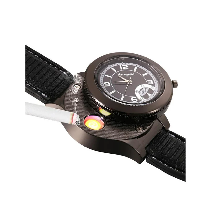 Фото Мужские часы Креативные мужские прикуриватель usb зарядка зажигалка Топ бренд