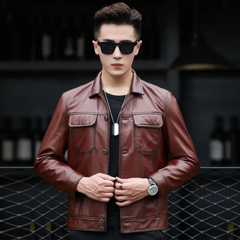 

2020 New Winter Autumn Men Genuine Cow Leather Aviation Flight Pilot Jacket Male Real Cowhide Bomber Slim Motorcycle Outwear D82