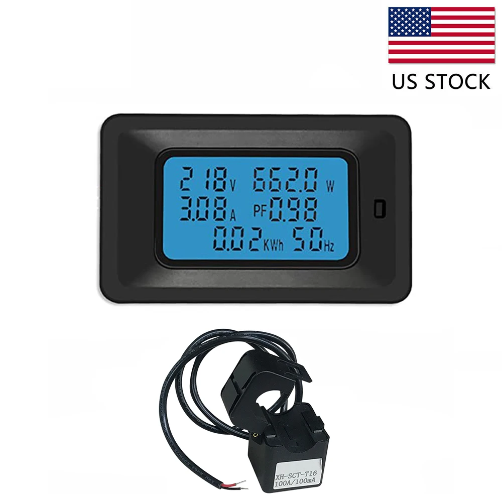 100A Digital Power Meter Tester LCD Accurate Voltmeter Ammeter KWh Watt Energy Meter Voltage Current Power Monitor US Warehouse
100A Digital Power Meter Tester LCD Accurate Voltmeter Ammeter KWh Watt Energy Meter Voltage Current Power Monitor US Warehouse