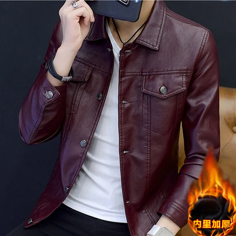 Spring Autumn Fashion Men Turn Up Collar Pu Leather Jacker Coats Men Smart Casual Faux Leather Overcoat Outwear Size M-5XL
Spring Autumn Fashion Men Turn Up Collar Pu Leather Jacker Coats Men Smart Casual Faux Leather Overcoat Outwear Size M-5XL