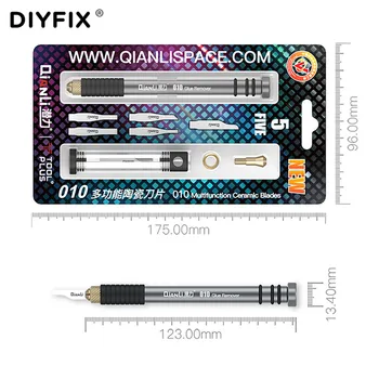 Qianli 010 Multifunction Ceramic Blades Glue Remover Degumming Knife for Iphone Mobile Mainboard IC CHIP Glue Removal Blade Tool
Qianli 010 Multifunction Ceramic Blades Glue Remover Degumming Knife for Iphone Mobile Mainboard IC CHIP Glue Removal Blade Tool