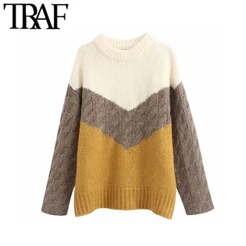 TRAF Women Vintage Stylish Color Block Patchwork Loose Knitted Sweater Fashion O Neck Long Sleeve Female Pullovers Chic Tops
TRAF Women Vintage Stylish Color Block Patchwork Loose Knitted Sweater Fashion O Neck Long Sleeve Female Pullovers Chic Tops