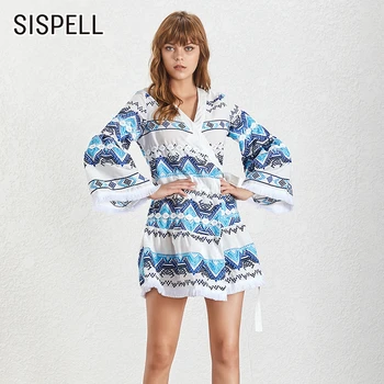 SISPELL Print Hit Color Dress For Girls V Neck Long Sleeve Lace Up Bowknot High Waist Patchwork Tassel Women's Elegant Dress
SISPELL Print Hit Color Dress For Girls V Neck Long Sleeve Lace Up Bowknot High Waist Patchwork Tassel Women's Elegant Dress