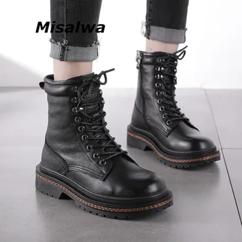 Misalwa Genuine Leather Women Boots Ankle Zipper Thick Sole Black Basic Vintage Female Casual Boots Anti-skid
Misalwa Genuine Leather Women Boots Ankle Zipper Thick Sole Black Basic Vintage Female Casual Boots Anti-skid