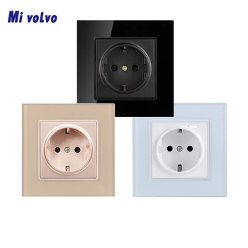 Universal power socket EU standard AC110V-250V 16A wall type household tempered glass panel socket plug
Universal power socket EU standard AC110V-250V 16A wall type household tempered glass panel socket plug