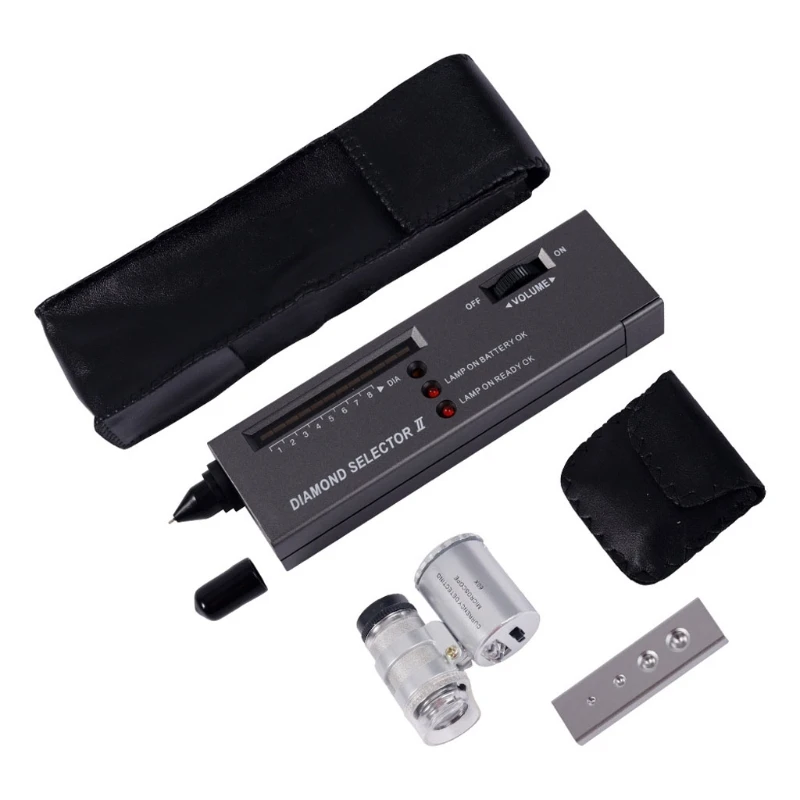 2-in 1 Portable Diamond Tester Pen with 60X LED Lighted Loupe Microscope Magnifying Glasses Kit Combo Jeweler Tool Kit
2-in 1 Portable Diamond Tester Pen with 60X LED Lighted Loupe Microscope Magnifying Glasses Kit Combo Jeweler Tool Kit