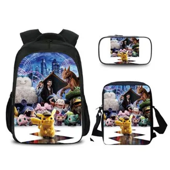3 Pcs/set Cartoon Pokemon School Bags For Kids Detective Pikachu Anime Pattern School Backpack For Teen Boys Girls Curel Fancl
3 Pcs/set Cartoon Pokemon School Bags For Kids Detective Pikachu Anime Pattern School Backpack For Teen Boys Girls Curel Fancl