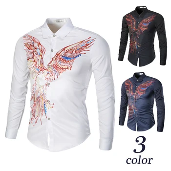 Western Fashion Eagle print men's shirts full sleeve American casual young man tops boys Slim fit M-3XL free shipping
Western Fashion Eagle print men's shirts full sleeve American casual young man tops boys Slim fit M-3XL free shipping