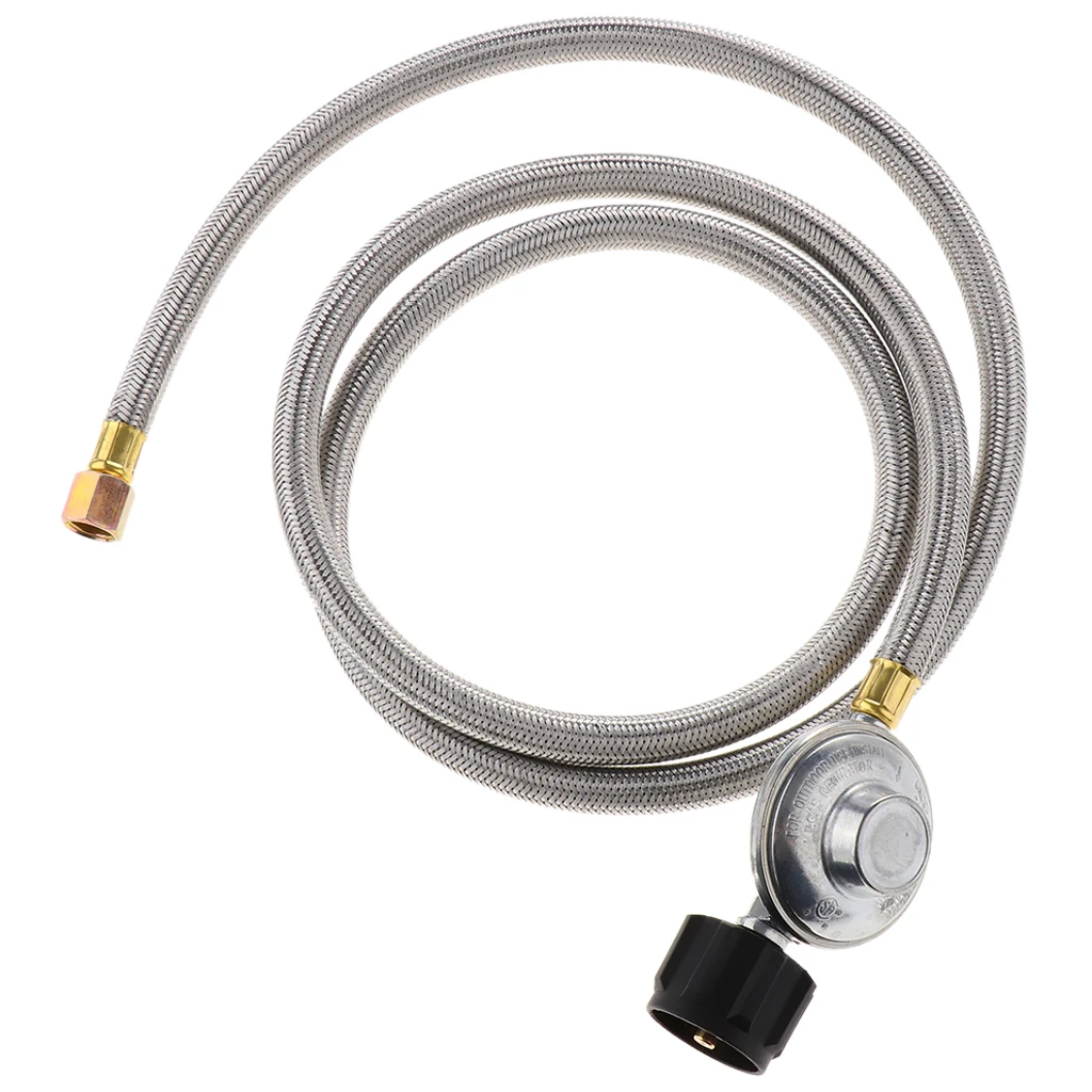 Adjustable Low Pressure Propane Regulator with 6ft Braided Hose for Grill Rv Trailer Camper Burner Home Easy to Install Adjustable Low Pressure Propane Regulator with 6ft Braided Hose for Grill Rv Trailer Camper Burner Home Easy to Install