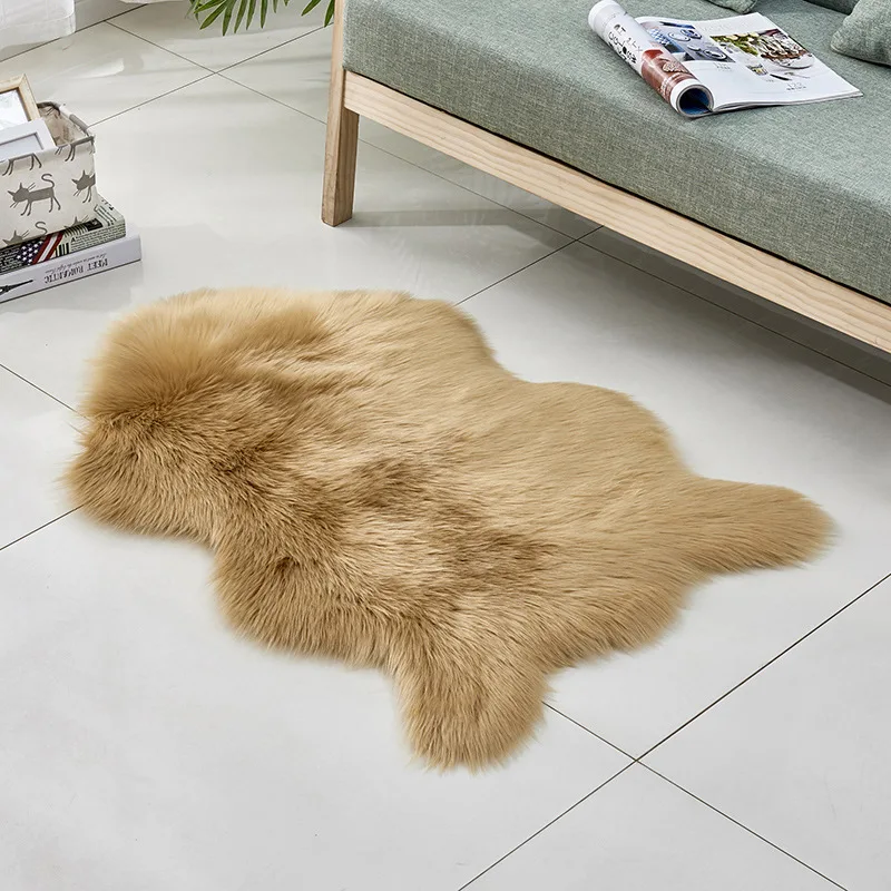 

Fur Faux Artificial Sheepskin Carpet Washable Seat Pad Fluffy Rugs Hairy Wool Soft Warm Carpets For Living Room Bedroom Faux Mat