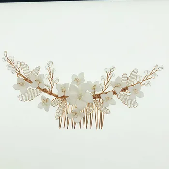 NPASON European and American Bridal Hair Comb accessories handmade ceramic flower bridal hair comb factory wholesale
NPASON European and American Bridal Hair Comb accessories handmade ceramic flower bridal hair comb factory wholesale