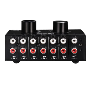 6 Input 1 Output Switcher Audio Source Selection Switcher RCA Audio Input Signal Selector Switch with Volume Adjustment and Manu
6 Input 1 Output Switcher Audio Source Selection Switcher RCA Audio Input Signal Selector Switch with Volume Adjustment and Manu
