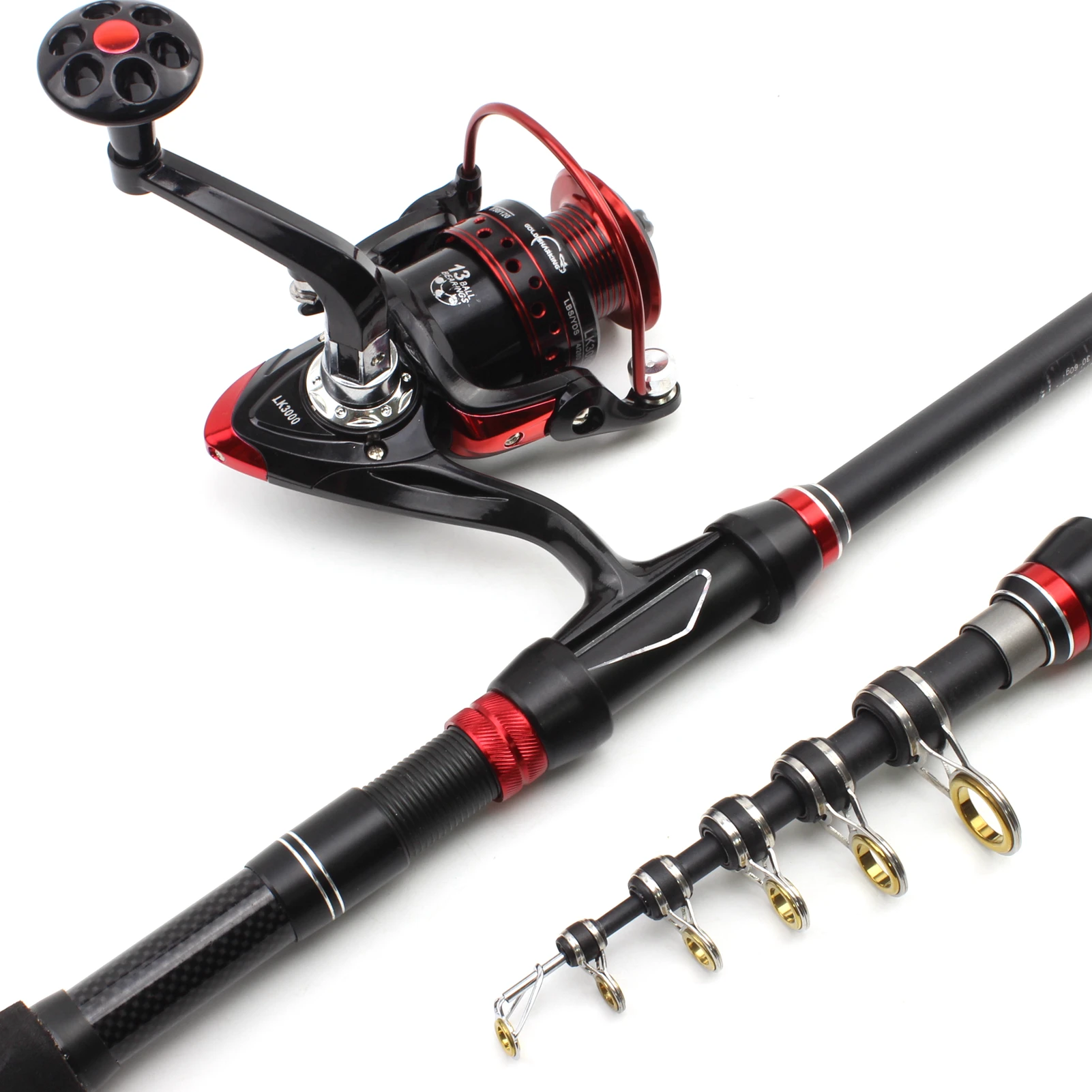 2.1M Fishing rod with reel Carbon Telescopic Rod and set Portable Trout Multifunction Travel pocket pesca | Спорт и развлечения