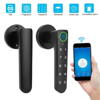 Bluetooth APP Fingerprint Password Smart Door Lock Weatherproof Anti-Theft Security System Black
Bluetooth APP Fingerprint Password Smart Door Lock Weatherproof Anti-Theft Security System Black