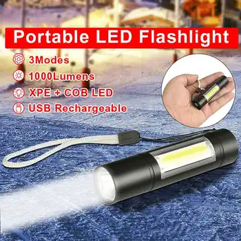 XANES 1518 XPE+COB 2Lights 1000Lumens 3Modes USB Rechargeable Brightness EDC LED Flashlight Suit LED Torch Mini Gift Portable
XANES 1518 XPE+COB 2Lights 1000Lumens 3Modes USB Rechargeable Brightness EDC LED Flashlight Suit LED Torch Mini Gift Portable