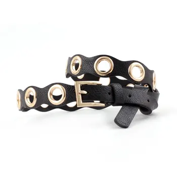 NEW Hollow Out Leather Belt Women Gold Pin Buckle Round Hole Waist Belts for Jeans Lady Wild Strap Belt Waistband 110x2.7cm
NEW Hollow Out Leather Belt Women Gold Pin Buckle Round Hole Waist Belts for Jeans Lady Wild Strap Belt Waistband 110x2.7cm