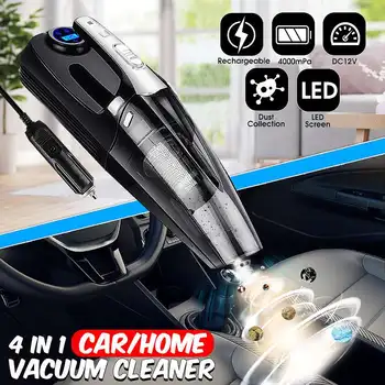 4-in-1 4000mPa Car Handheld Vacuum Cleaner & Digital Tire Inflator Pump Pressure Gauge LED Light Vacuum Cleaner for Home Auto
4-in-1 4000mPa Car Handheld Vacuum Cleaner & Digital Tire Inflator Pump Pressure Gauge LED Light Vacuum Cleaner for Home Auto