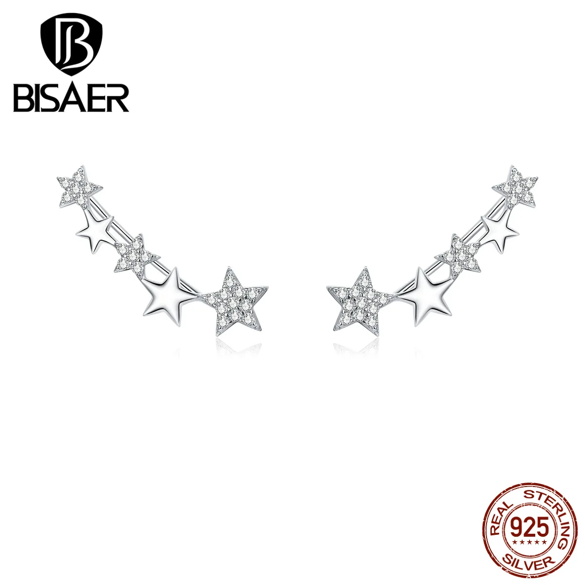 BISAER Stackable Star Earrings for Women 925 Sterling Silver Shining Star Women Female Stud Earrings Fashion Jewelry HVE351
BISAER Stackable Star Earrings for Women 925 Sterling Silver Shining Star Women Female Stud Earrings Fashion Jewelry HVE351