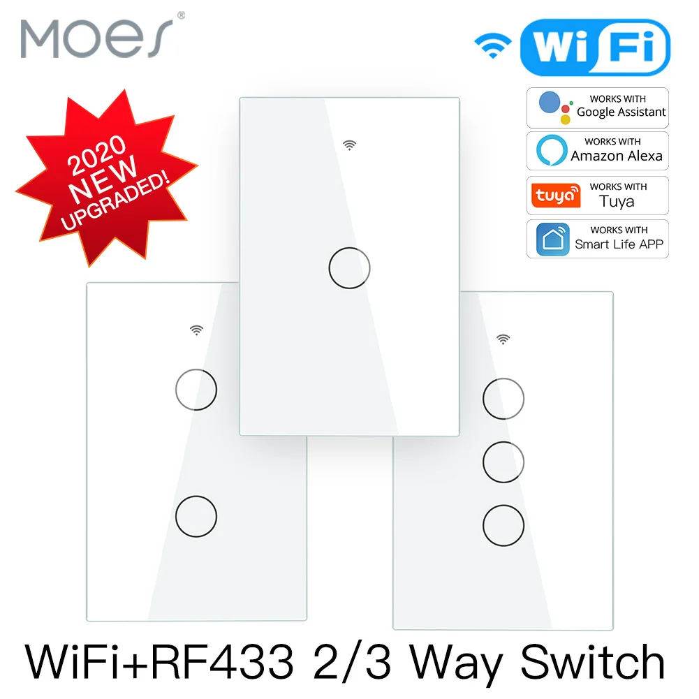 Smart Glass Panel Switch Smart Life/Tuya App Multi-Control Association, Voice Control with Alexa,Google Home,1/2/3 Gang
Smart Glass Panel Switch Smart Life/Tuya App Multi-Control Association, Voice Control with Alexa,Google Home,1/2/3 Gang