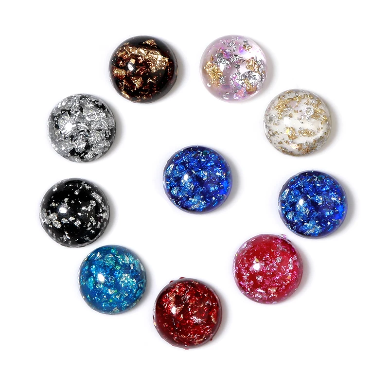 50pcs Resin 10/12mm Round Flatback Cabochon Spacers Inlay Colored Gold Foil Paper For DIY Jewelry Making Headwear Accessories
50pcs Resin 10/12mm Round Flatback Cabochon Spacers Inlay Colored Gold Foil Paper For DIY Jewelry Making Headwear Accessories