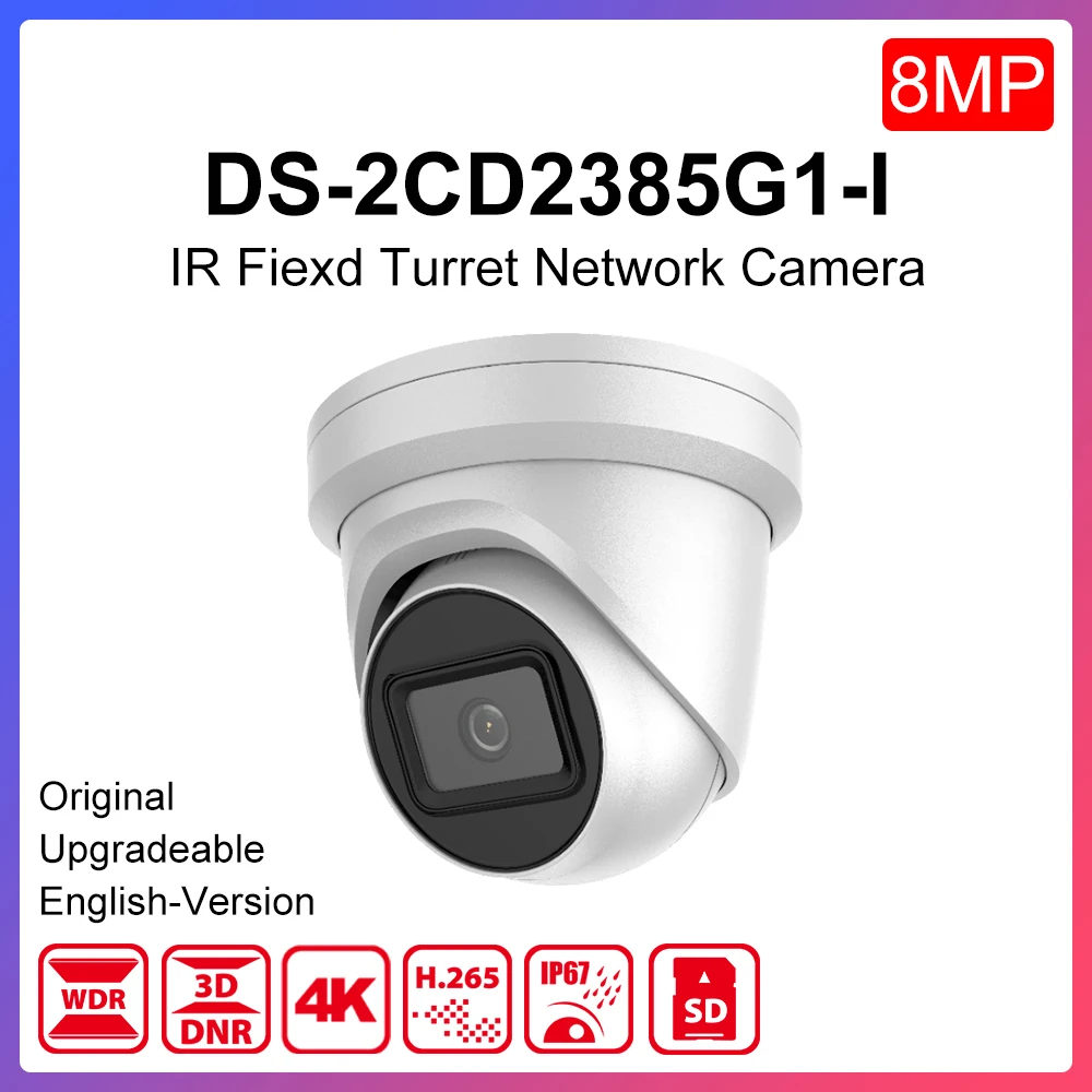 

Original hikvision ip Network Camera 8MP 4K DS-2CD2385G1-I IP Dome Security Camera H.265 CCTV Security POE WDR SD Card Slot