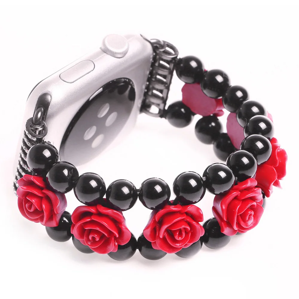 Luxury Women Bracelet Agate Rose Carved Strap for Apple Watch Band Series 5 4 3 Elastic Wrist Belt for iWatch 40/44/38/42mm Link
Luxury Women Bracelet Agate Rose Carved Strap for Apple Watch Band Series 5 4 3 Elastic Wrist Belt for iWatch 40/44/38/42mm Link