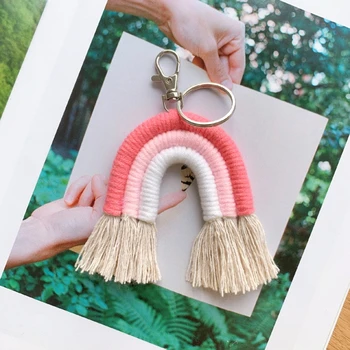 Hademade Cotton Weave Macrame Rainbow Tassels Keychains Pendant Boho Charms For Car Key Purse Wallet Decoration Accessories
Hademade Cotton Weave Macrame Rainbow Tassels Keychains Pendant Boho Charms For Car Key Purse Wallet Decoration Accessories