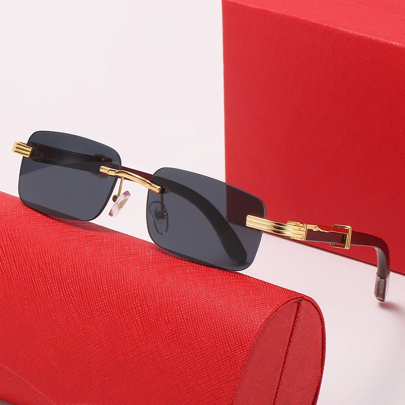 Фото Солнцезащитные очки Квадратные в стиле ретро с отделкой из древесного волокна