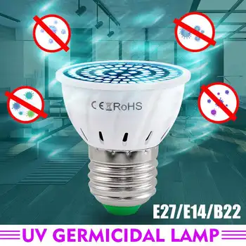 E14 E27 B22 UV Desinfection Lamp LED Sterilizer Lamp UVC Germicidal Bulb Ultraviolet Light 80Leds for Home School Office
E14 E27 B22 UV Desinfection Lamp LED Sterilizer Lamp UVC Germicidal Bulb Ultraviolet Light 80Leds for Home School Office
