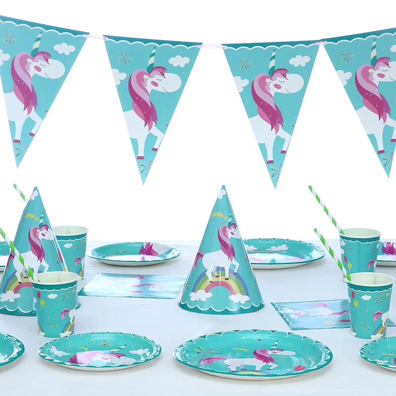 Cute Unicorn Party Set Children's Birthday Party Decorations Children's Favorite Disposable Tablecloths Cups Plates Knives Fork
Cute Unicorn Party Set Children's Birthday Party Decorations Children's Favorite Disposable Tablecloths Cups Plates Knives Fork
