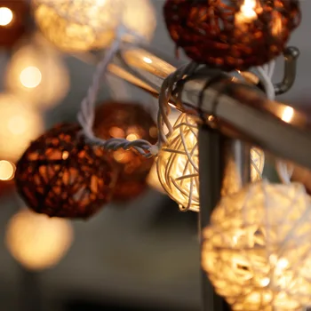 Rattan Ball String Lights Romantic Outdoor Indoor Fairy Christmas Lamps Garland Party Round Sepak Takraw Warm White Lighting DIY
Rattan Ball String Lights Romantic Outdoor Indoor Fairy Christmas Lamps Garland Party Round Sepak Takraw Warm White Lighting DIY