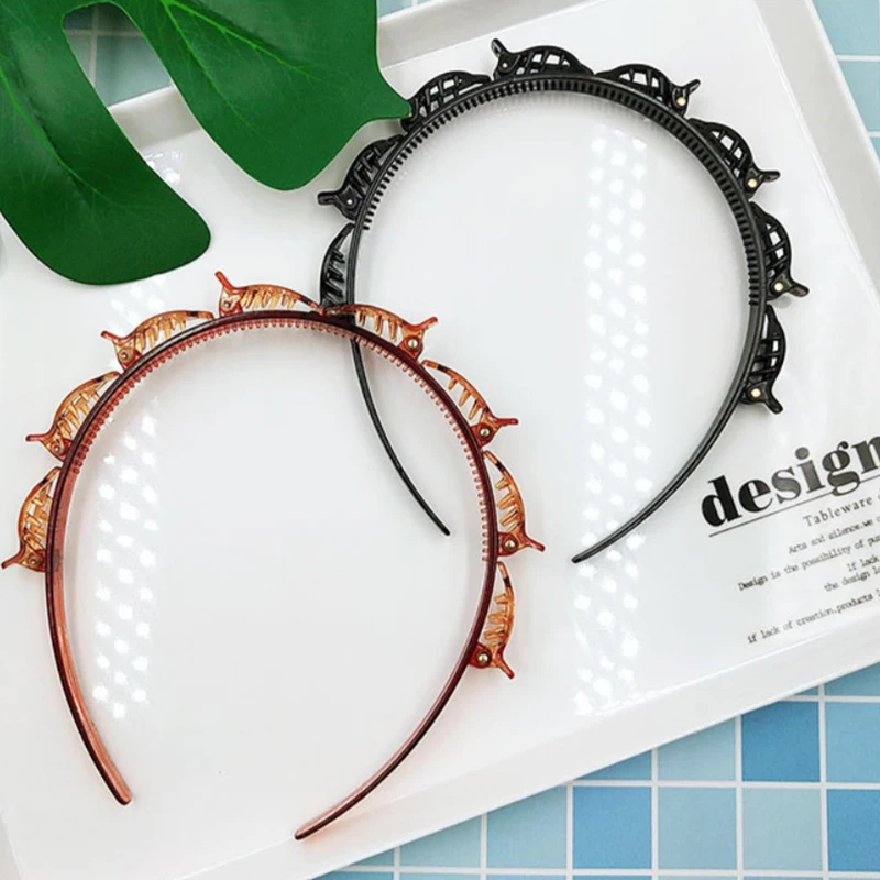 Fashion Double Layer Bands Clip Hairbands Elegant Plastic Braided Headband Punk New Knitting Womens Headwear Hair Accessories
Fashion Double Layer Bands Clip Hairbands Elegant Plastic Braided Headband Punk New Knitting Womens Headwear Hair Accessories
