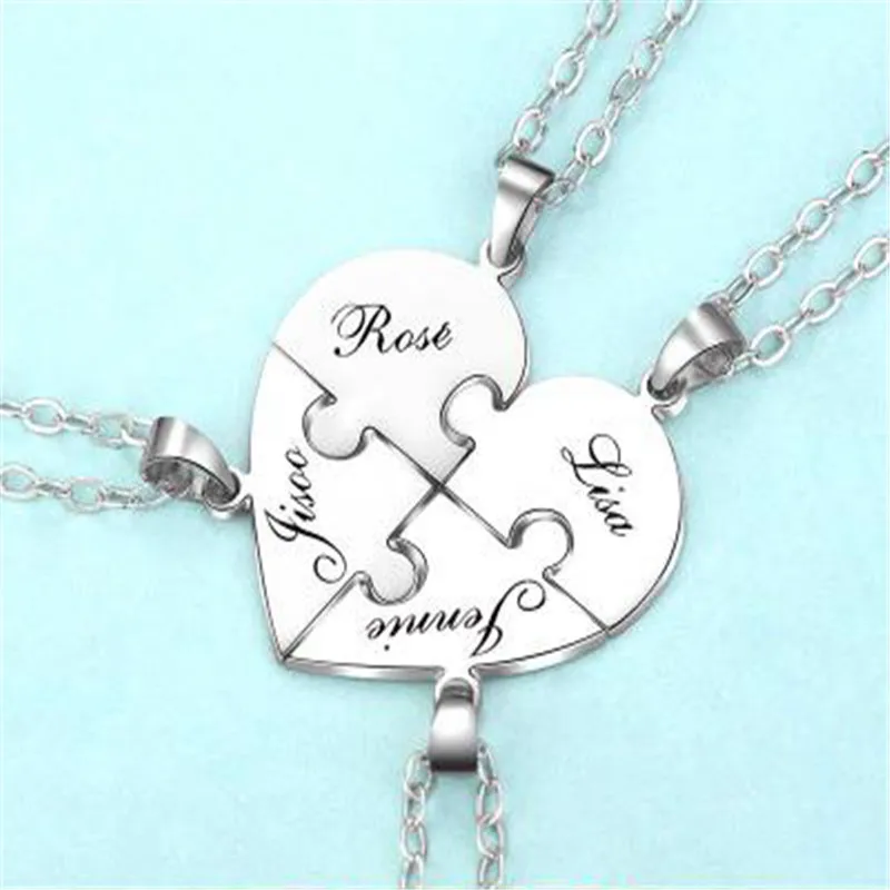 Custom Necklace S925 Silver Puzzle Pendant Necklace 4pcs Set Friendship Name Necklace Pendant Couple Graduation Jewelry Dropship
Custom Necklace S925 Silver Puzzle Pendant Necklace 4pcs Set Friendship Name Necklace Pendant Couple Graduation Jewelry Dropship