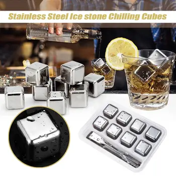 New Whisky Stones Ice Cubes Set Reusable Food Grade Stainless Steel Wine Cooling Cube Chilling Rock Party Bar Tool
New Whisky Stones Ice Cubes Set Reusable Food Grade Stainless Steel Wine Cooling Cube Chilling Rock Party Bar Tool