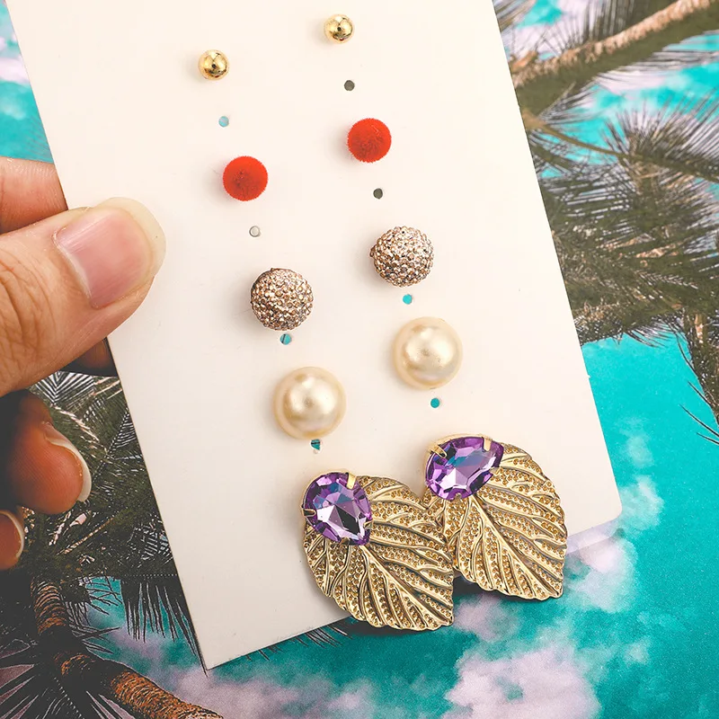 5pairs korean Statement Cute Pearl Leaf Earrings 2019 for Women Fashion Vintage Geometric Tiny Hollow Metal stud Earring Jewelry
5pairs korean Statement Cute Pearl Leaf Earrings 2019 for Women Fashion Vintage Geometric Tiny Hollow Metal stud Earring Jewelry