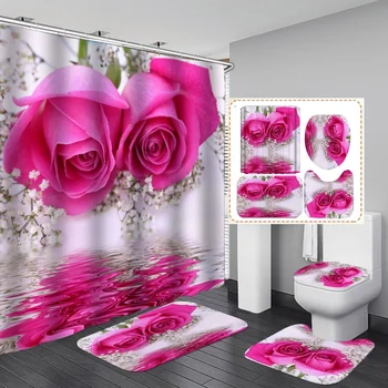 Shower Curtain Valentine's Day Romantic Love Bathroom Product Set European Style Printing Bath Decorations 
Shower Curtain Valentine's Day Romantic Love Bathroom Product Set European Style Printing Bath Decorations