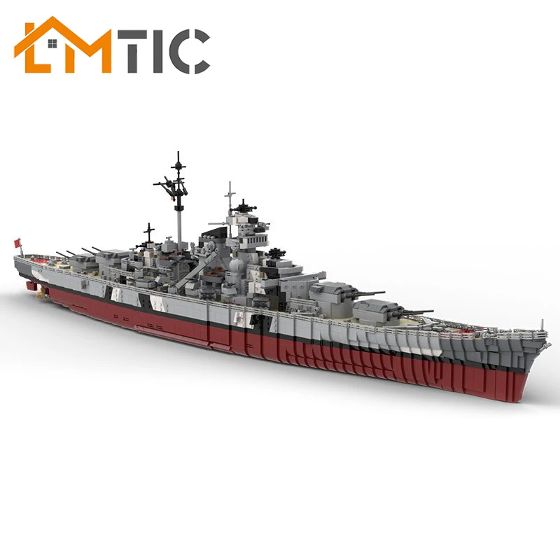 BuildMoc WW2 Military Bismarck Warships Series Building Blocks Battleship Model WW2 Military Soldier Weapon Toys For Children
BuildMoc WW2 Military Bismarck Warships Series Building Blocks Battleship Model WW2 Military Soldier Weapon Toys For Children