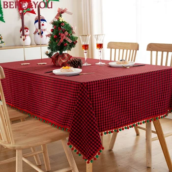 Nordic Table Cloths Christmas Table Cover Kitchen Living room Home deco Rectangular Tablecloth Red Tassel Polyester Cotton Cloth
Nordic Table Cloths Christmas Table Cover Kitchen Living room Home deco Rectangular Tablecloth Red Tassel Polyester Cotton Cloth