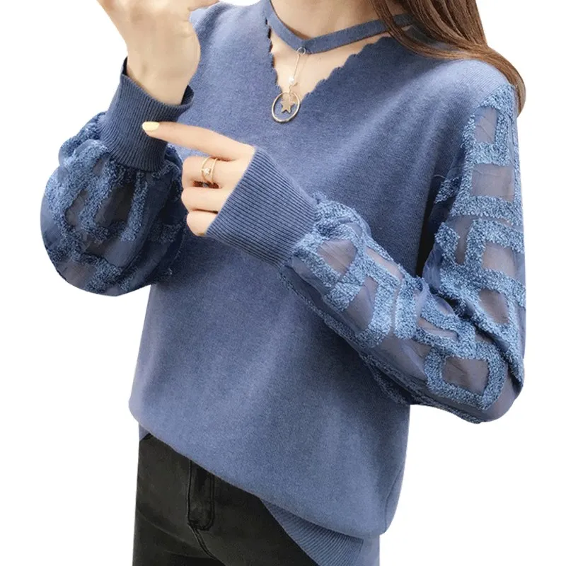 Кружевные лоскутные пуловеры сексуальные свитера зимний женский белый свитер с